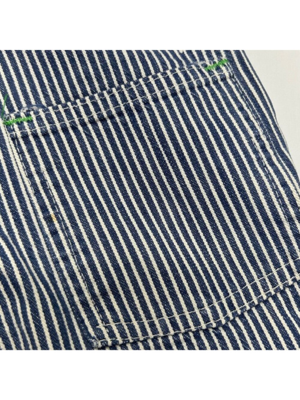 Vintage OshKosh BGosh Sanforized Blue & White Striped Overalls Adjustable Straps - Picture 8 of 16